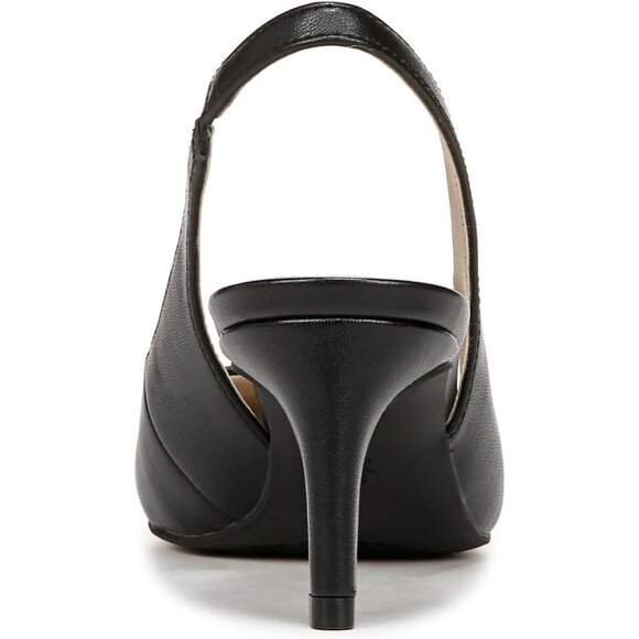 LifeStride Womens Black Polyurethane (PU) Slingback Kitten Heel Dress Pump - Picture 3 of 9